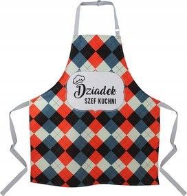 Konyhai kötény 75x65 narancssárga szürke krémszínű Nagypapa Szakács