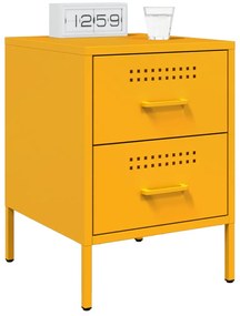 Mustársárga acél éjjeliszekrény 36 x 39 x 50,5 cm