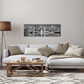 Kép - New York, fekete-fehér (órával) (90x30 cm)