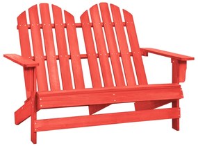 vidaXL kétszemélyes piros tömör fenyőfa kerti adirondack szék