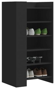 vidaXL fekete szerelt fa cipőszekrény 52 x 37,5 x 100 cm