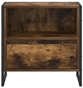 vidaXL Éjjeli asztal fiókkal Füstös tölgy 50 x 39,5 x 50 cm Faanyag