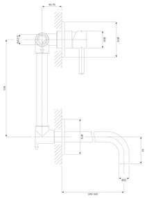 OMNIRES Y1215NCR - Beépíthető mosdócsaptelep, fényes króm, Y sorozat