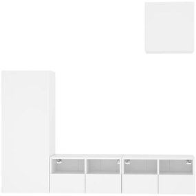 vidaXL 4 darab fehér szerelt fa fali TV-bútor