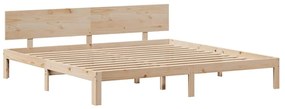 tömör fenyőfa ágykeret fiókokkal 200 x 200 cm