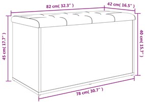 fehér szerelt fa tárolópad 82 x 42 x 45 cm