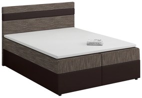 Franciaágy Boxspring 180x200 cm Mimosa (ágyráccsal és matraccal) (fekete + barna). 1007815
