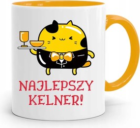 Pincérnek Bögre Sárga Legjobb Pincér Ajándék fényképes nyomtatással