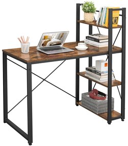 Íróasztal 120x60 cm, polcos íróasztal, számítógép asztal tárolóval
