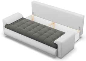 Tokio kanapéágy, bársony + műbőr, szürke - fehér