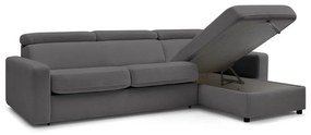Sötétszürke kinyitható sarokkanapé (variálható) Monaco – Bobochic Paris