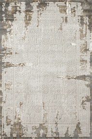 140x190 cm Puha Kétszintes Szőnyeg Adana Hagyományos Dísz Szürke