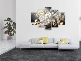 Kép - Orchidea és aranygolyók (150x105 cm)
