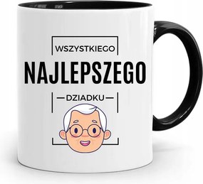 Fekete Bögre Nagypapának Boldog Születésnapot, fényképes nyomattal