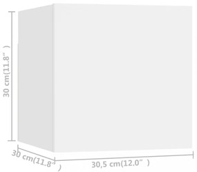 vidaXL 5 részes fehér szerelt fa TV-szekrényszett