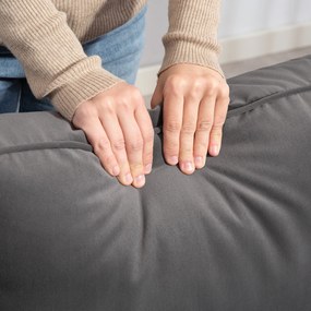 HOMCOM 2-Fős Modern Velúr Kanapé 127 cm, Vastag Rugós Párnák, Gumi Fa Lábak, 2 Párna és Tűzött Ülőfelület, 2-Fős Kanapé a Nappaliba, Hálószobába, Kise