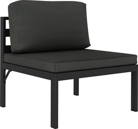 vidaXL antracitszürke alumínium elemes középső kanapé párnával