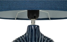 Kék kerámia asztali lámpa textil búrával (magasság 43 cm) Seta – Mauro Ferretti