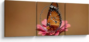 Pillangó képe a virágon (órával) (90x30 cm)