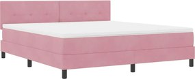 vidaXL LED Box Spring Ágy matracmal Rózsaszín 180 x 200 cm Bársony