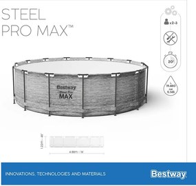 Bestway MONTEGO kőhatású fémvázas medence szett 488 cm x 122 cm