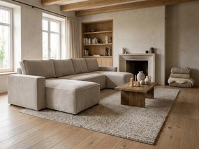 U alakú ülőgarnitúra SMART COSARO 295x140 cm, bézs