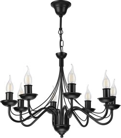 Láncos csillár ANTON 8xE14/60W/230V fekete