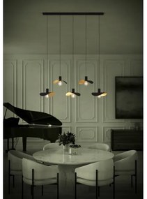 Eglo 390396 - Csillár zsinóron SACEDA 5xE27/40W/230V fekete/arany