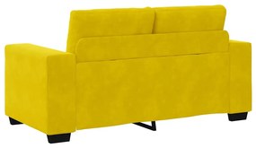 sárga bársony loveseat kanapé 120 cm