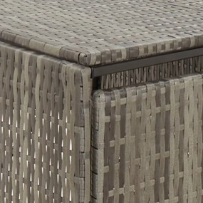 szürke polyrattan dupla kerekeskuka tárolófészer 140x80x117 cm