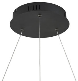 Design függőlámpa fekete 120cm LED-del, 3 lépésben dimmelhető - Anello