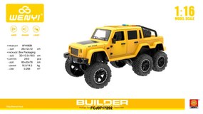 Wenyi 28Cm Nagy 1:16 Jeep 6 kerekű Lendkerekes Elemes Autó (fény/hang) Tologatós Játék