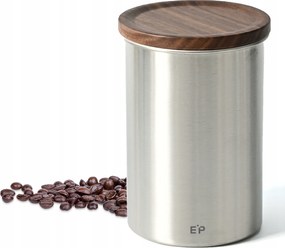 Doboz Kávé, Tea, Élelmiszer Tárolására, Légmentes, Rozsdamentes Acél, 0.6L