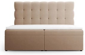 Világosbarna boxspring ágy tárolóhellyel 180x200 cm Bali – Cosmopolitan Design