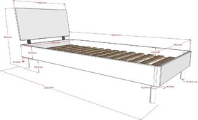Natúr színű tölgyfa egyszemélyes ágy ágyráccsal 90x200 cm Forrest – Vipack