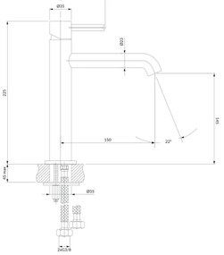 OMNIRES Y1212CCR - Mosdócsap Y 22,5 cm fényezett króm