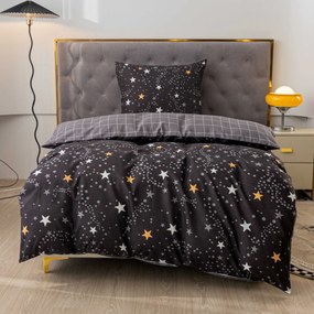 Flanel mikroszálas ágyneműhuzat STELLAR sötétszürke Ágyneműhuzat mérete: 2 db 70 x 90 cm | 200 x 220 cm