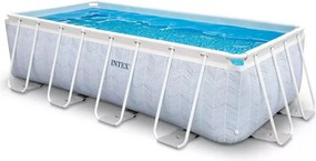 INTEX MetalPrism Set Chevron négyszögletű medence 400 x 200 x 100 cm (26780)