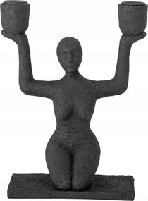 Bloomingville Lucie Dupla gyertyatartó Női jóga Fekete