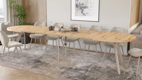 Mazzoni Ovális bővíthető étkezőasztal EXPANSO Artisan Tölgy / kasmír lábak