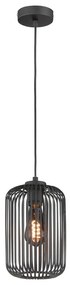 Fekete függőlámpa fém búrával ø 16 cm Cage – Fischer & Honsel