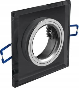 Brillante üveg lámpatest, szögletes, fekete