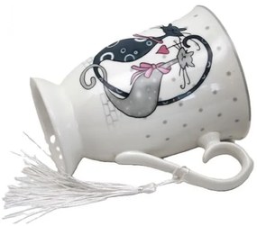 Szerelmes macskás porcelán bögre díszdobozban - 330 ml