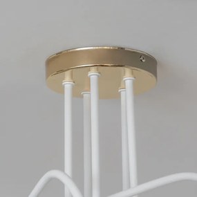 Felületre szerelhető OXFORD csillár 5xE27/15W/230V, arany/fehér