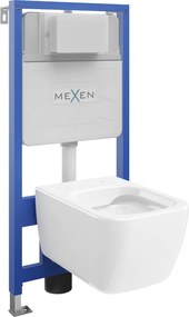 Mexen Margo WC falsík mögötti készlet Fenix Slim keret WC-csészével, fényes fehér - 6103342XX00