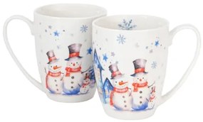 Karácsonyi hóemberes porcelán bögre 2 db-os szett 360 ml díszdobozban Snowman