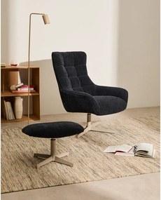 Sötétkék zsenília lábtartó Teryl – Kave Home