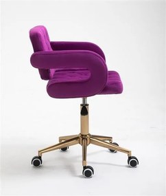 HR8403K Fukszia modern velúr szék arany lábbal