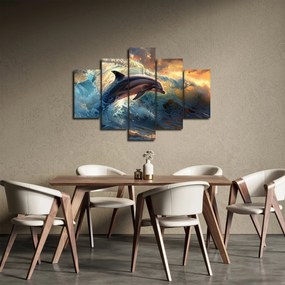 Kép - Delfin, illusztrációk (150x105 cm)