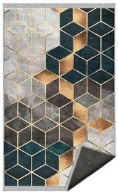 Fehér-petróleumkék mosható szőnyeg 80x140 cm – Mila Home